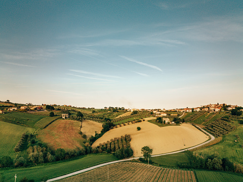 aerial view of the marche region countryside