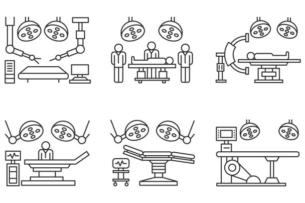 Surgery icon set vector art illustration