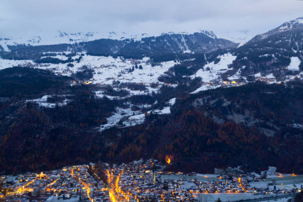 istock View over Meiringen during winter, Switzerland 1414188567