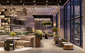 3d rendering of a luxurious restaurant interior