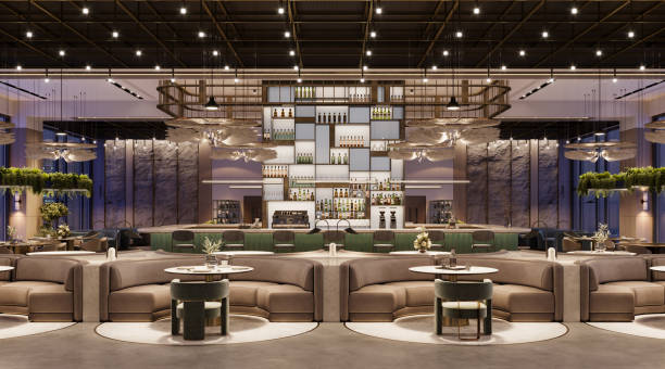 istock 3d render of five-star hotel restaurant with luxurious interior 1414191060