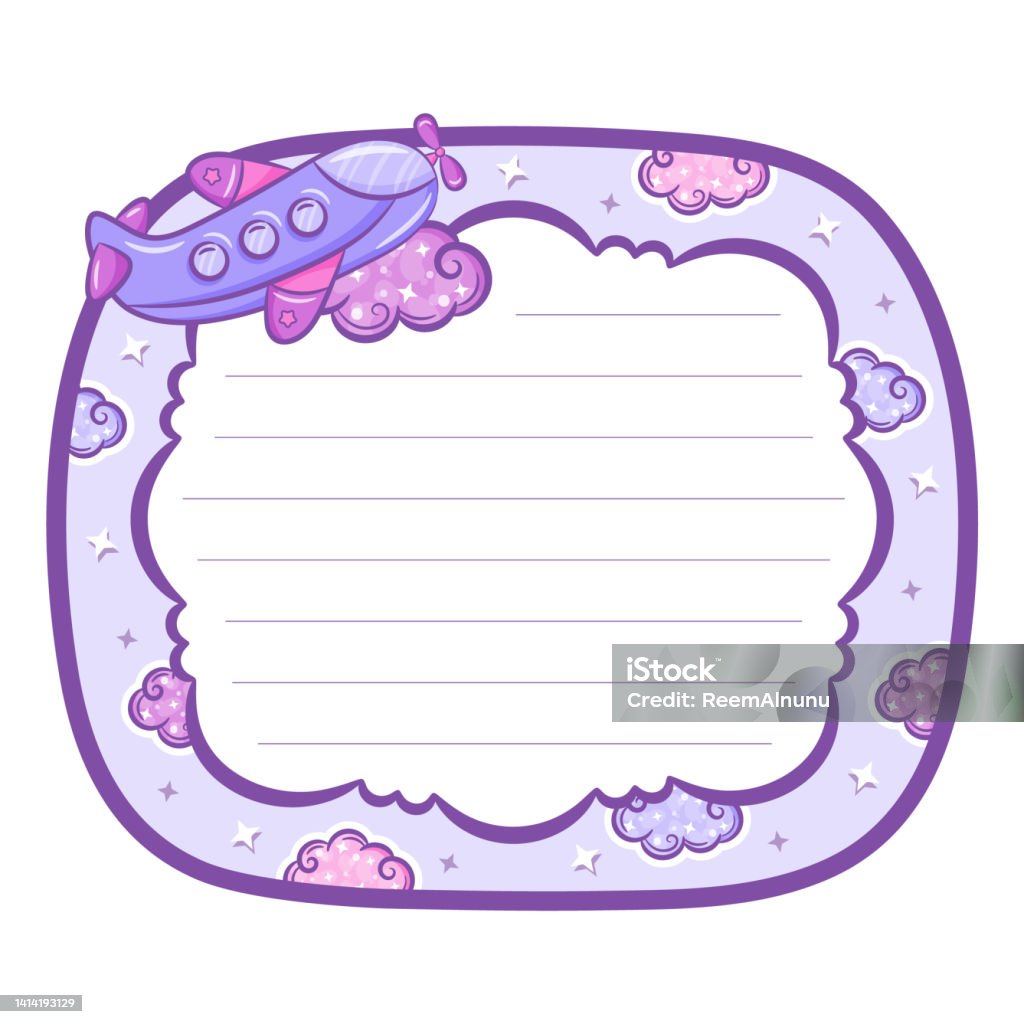 Reminder Note Border Blank Cute Reminder Paper Note Planner Frame With Pastel Coloring And ...