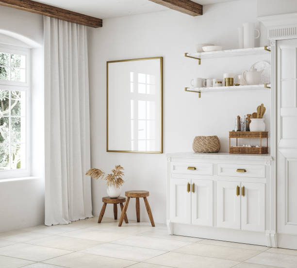 istock Frame mockup in farmhouse kitchen interior background 1414198528