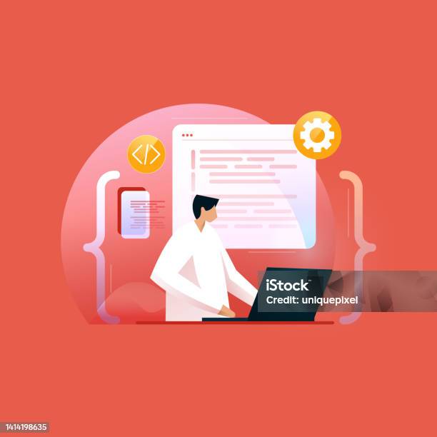 Professional Programmer Working On Web Designing Web Developer With ...