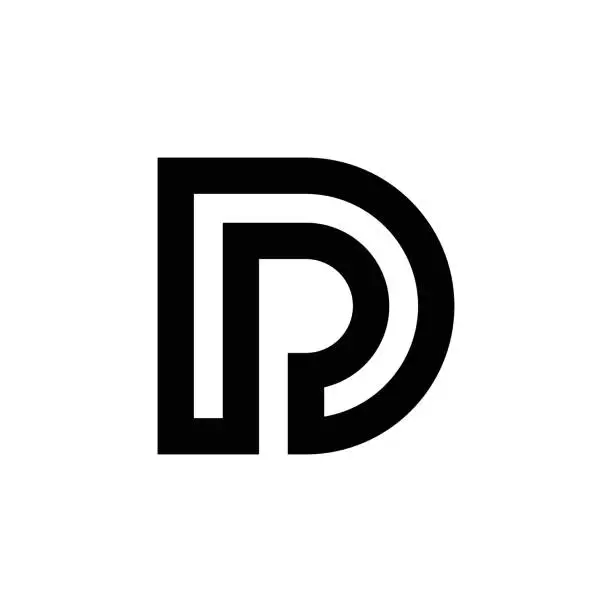 Vector illustration of modern letter DP or PD monogram logo design
