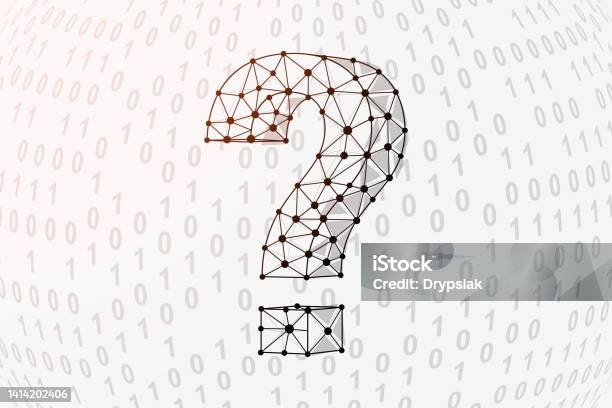Question Mark Coding Question Mark 3d Low Poly Symbol With Binary Code Background Help ...