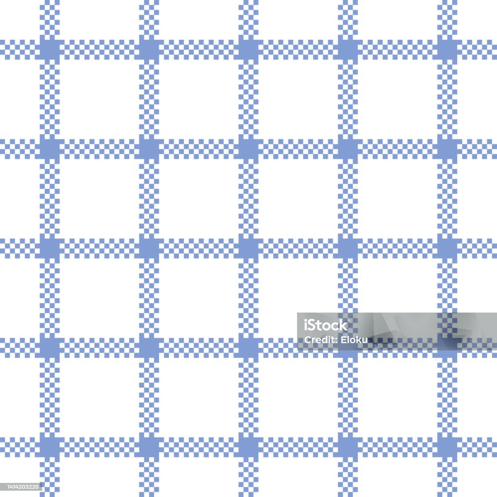 Seamless Light Blue Graph Check Pattern Vector Textile Background ...