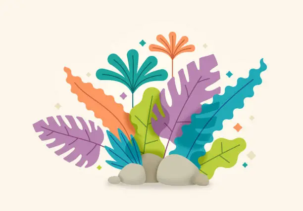 Vector illustration of Tropical Plants