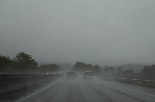 Driving on the road in France