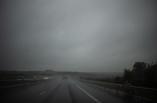 Driving on the road in France