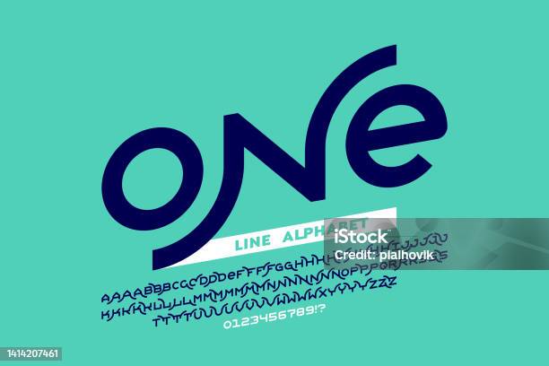 Line Style English One Line Style Font Design Stock Illustration - Download Image Now ...