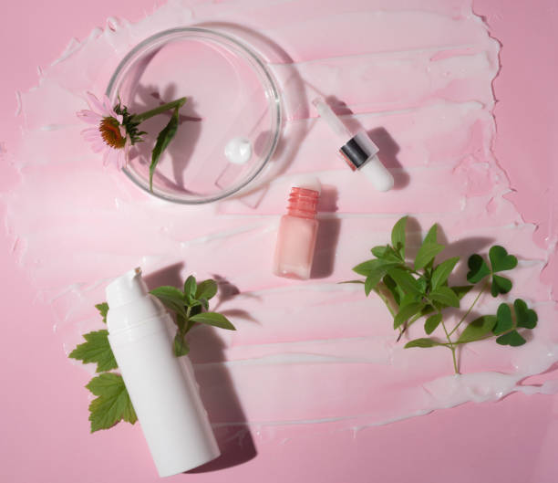 istock Cosmetics with plants and flowers with natural materials 1414207909