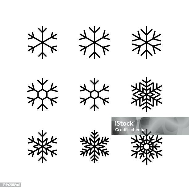 Vector Snowflakes Frost Ice Decoration Stock Illustration - Download Image  Now - Snowflake Shape, Vector, Icon Symbol - iStock