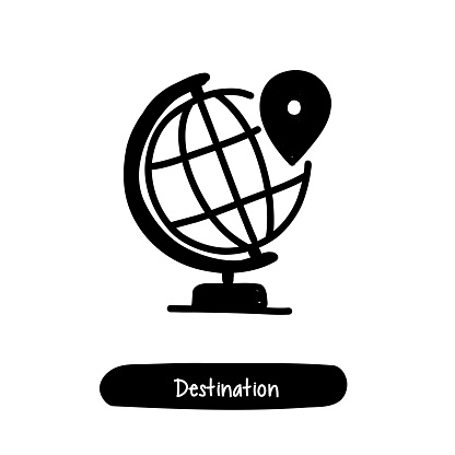 Destination Icon. Trendy Style Vector Illustration Symbol