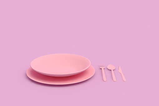 Pink dinner set