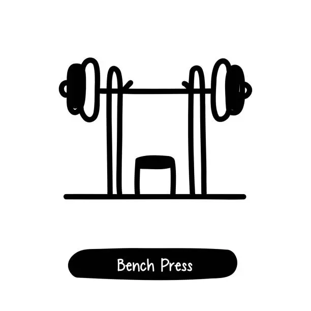 Vector illustration of Bench Press Icon. Trendy Style Vector Illustration Symbol