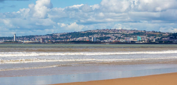 Swansea centre in an Aberavon Beach heat haze.