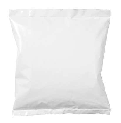 photo of white bag for product design mock-up isolated on white background