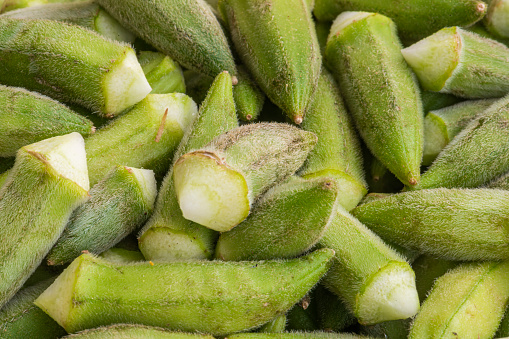 Fresh organic okra