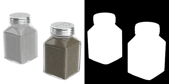 3D rendering illustration of salt and pepper