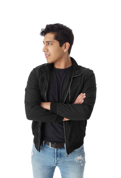 istock Young men looking away and smiling 1414230445
