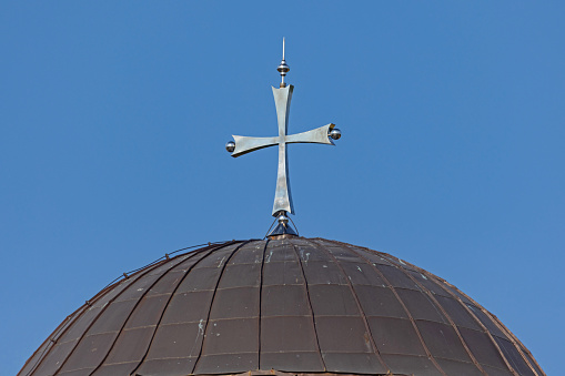 Lighting Rod at Top of Silver Cross Saint Basil of Ostrog Church Dome