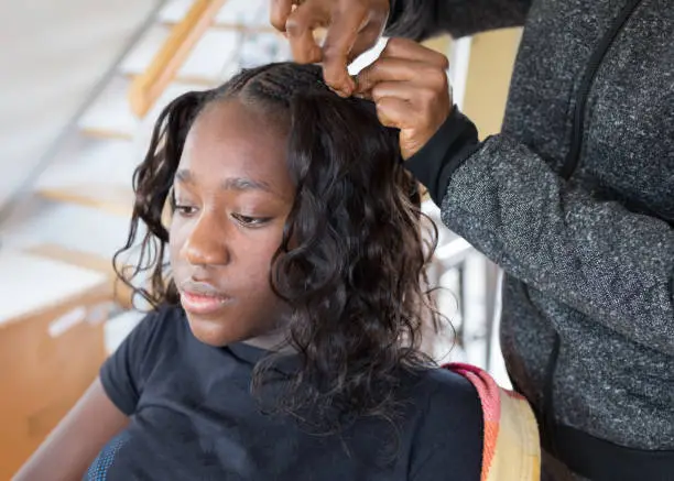 Photo of African hairstyle with hair extension