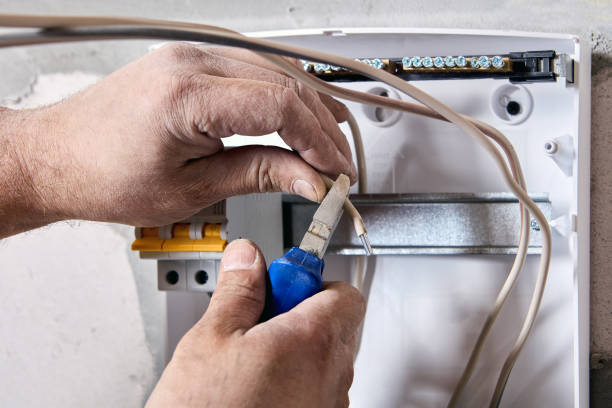 istock Installation of distribution board in residential building. 1414250819