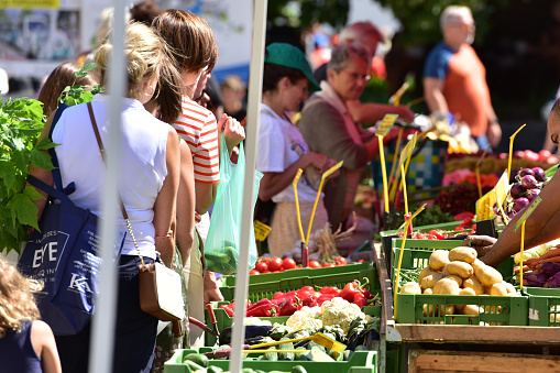 Weekly green market in Gmunden, Upper Austria; Austria, Europe