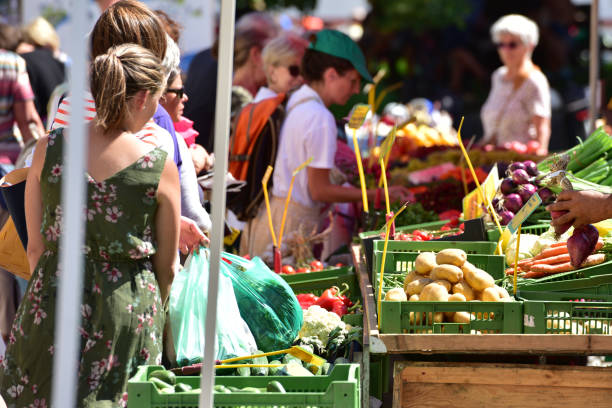 Weekly green market in Gmunden, Upper Austria; Austria, Europe