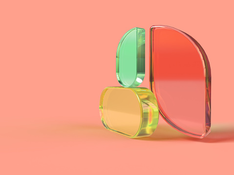 Transparent Object Model 3d Rendered Illustration Of Transparent Objects Composition With Glass ...