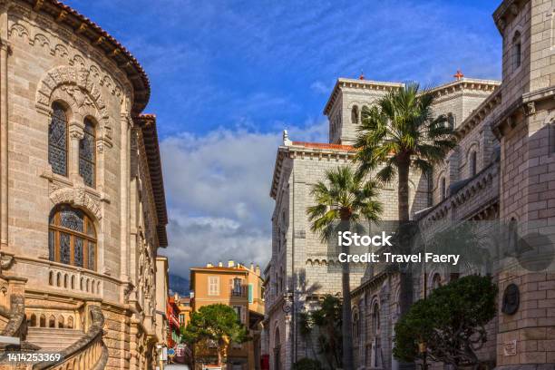 Monaco Old Town Street Monaco And Monte Carlo Principality Stock Photo - Download Image Now