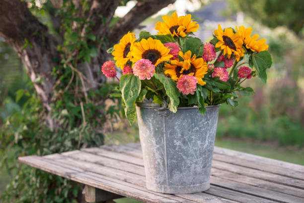 istock Sunflowers and dahlia bouquet 1414256209