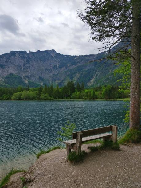 istock Spring mountains and lake in Austria. Green and blue colors. 1414256276