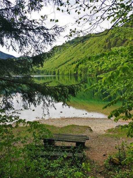 istock Spring mountains and lake in Austria. Green and blue colors. 1414256552