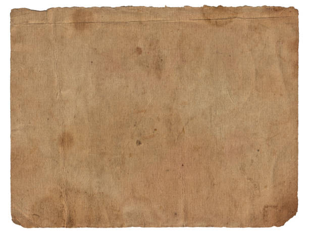 Old vintage rough paper with scratches and stains texture isolated Old vintage rough paper with scratches and stains texture isolated on white textile torn canvas at the edge of stock pictures, royalty-free photos & images