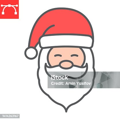 istock Santa Claus color line icon 1414263167