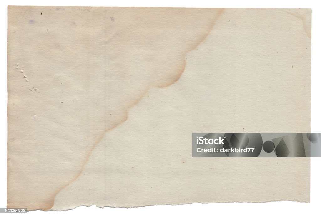 Old vintage rough paper with scratches and stains texture isolated Old vintage rough paper with scratches and stains texture isolated on white Burnt Stock Photo