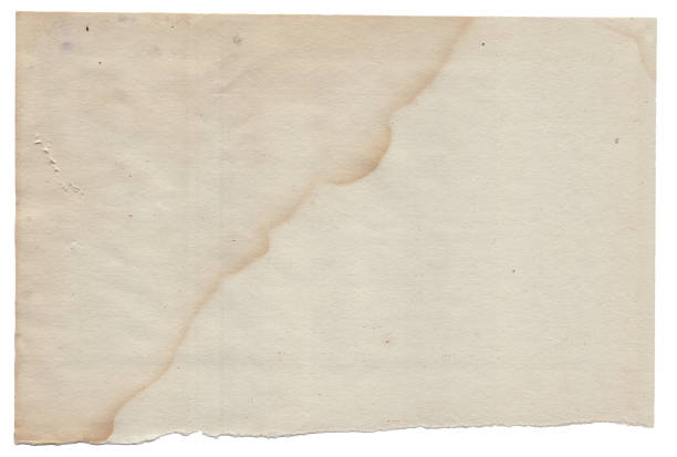 Old vintage rough paper with scratches and stains texture isolated stock photo