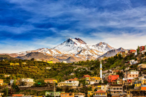 Erciyes mountain, 3916 meters high, located in Kayseri, Turkey Erciyes mountain, 3916 meters high, located in Kayseri, Turkey cappadocia winter photos stock pictures, royalty-free photos & images