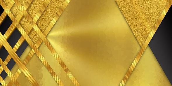 Golden abstract decorative geometry background, with space for text, advertisement poster, presentation, brochure, banner.