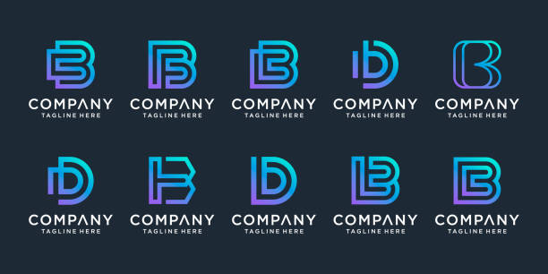 Set of creative letter B logo design inspiration. icons for business of luxury, elegant, simple. Set of creative letter B logo design inspiration. icons for business of luxury, elegant, simple. b c stock illustrations