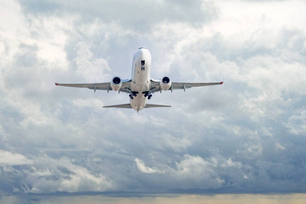 istock Airplane take off airport during bright day. 1414273355