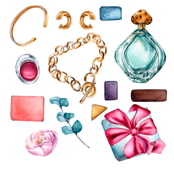 istock Glamour collection female accessories watercolor illustration isolated 1414274865