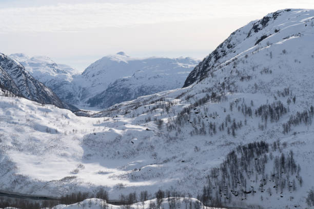 haukelifjell, wysokie góry w południowej części parku narodowego hardangervidda między vinje i røldal w południowej norwegii, skandynawia, europa - telemark skiing zdjęcia i obrazy z banku zdjęć