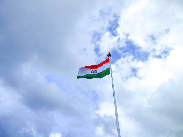 istock The Indian flag is elegant, with three colors and a circle in the middle. 1414280704