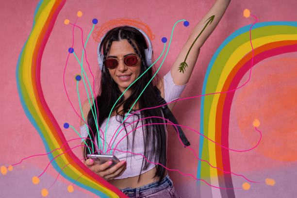 istock Girl dancing to the music 1414280789