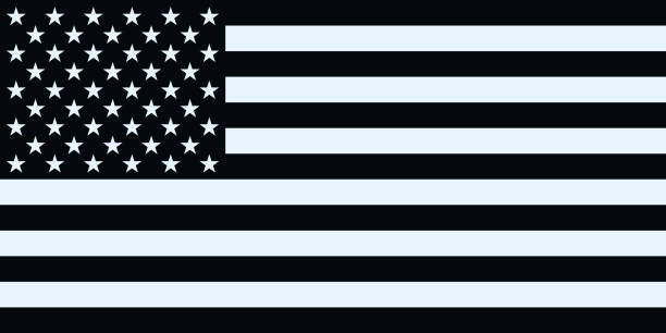 アメリカ合衆国の黒旗と白旗。ベクターイラストの背景。 - pattern backgrounds blue black点のイラスト素材／クリップアート素材／マンガ素材／アイコン素材