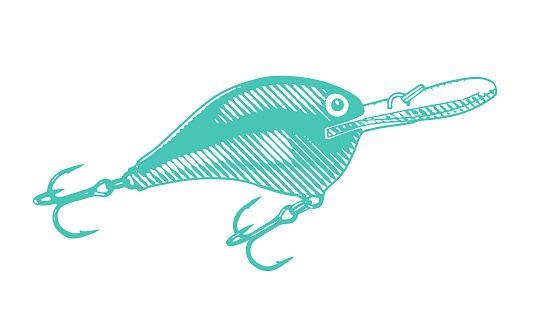 Vector illustration of a Fat Rap Fishing Lure