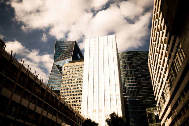 Modern skyscrapers and office buildings in financial district in Paris, France